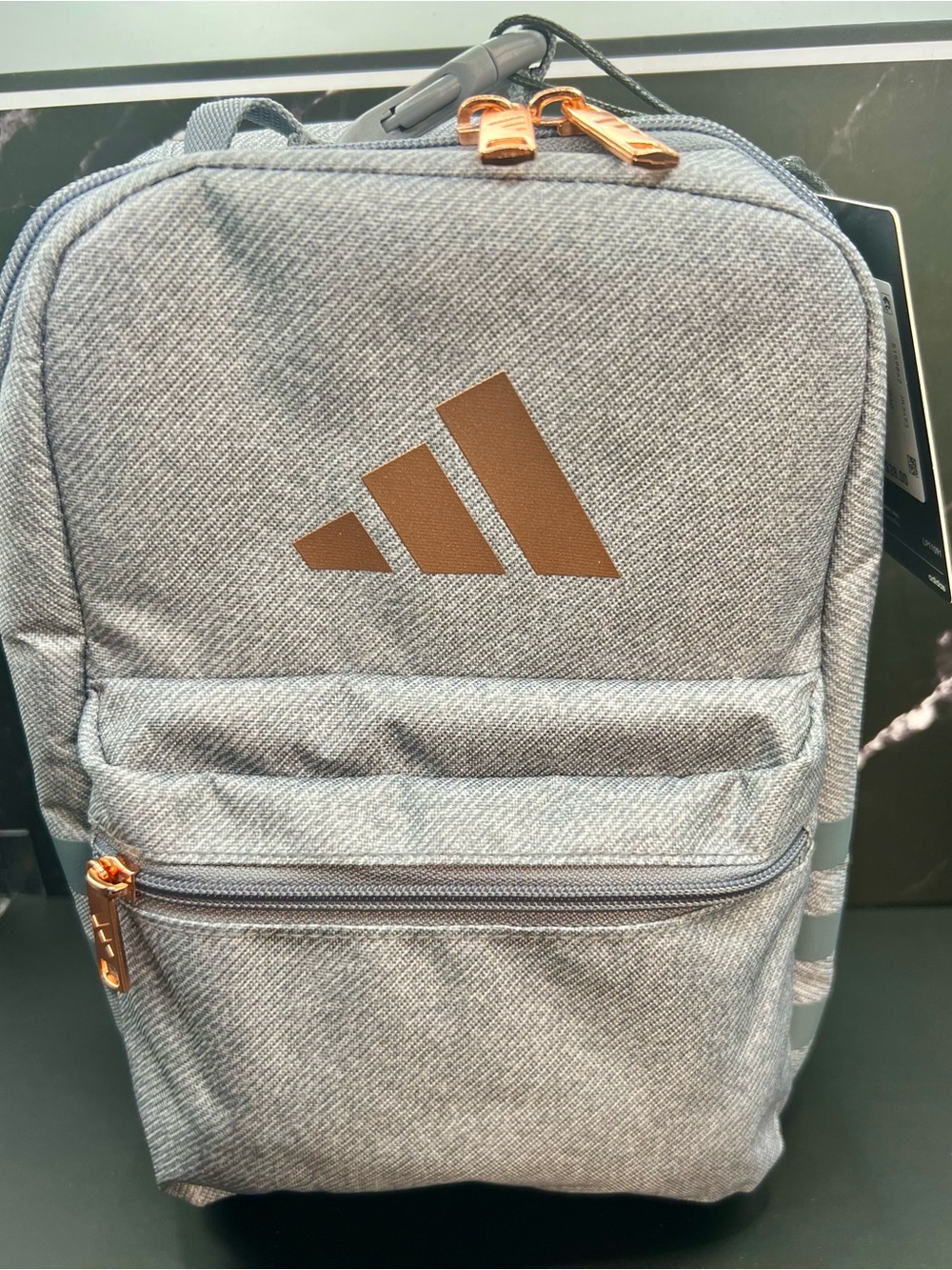 Adidas Santiago 3 Lunch Bag in Twill Grey/Rose Gold NWT